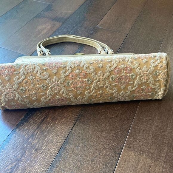 Vintage tapestry purse shoulder bag cream pink cottage core grandma core romanti - Picture 5 of 11